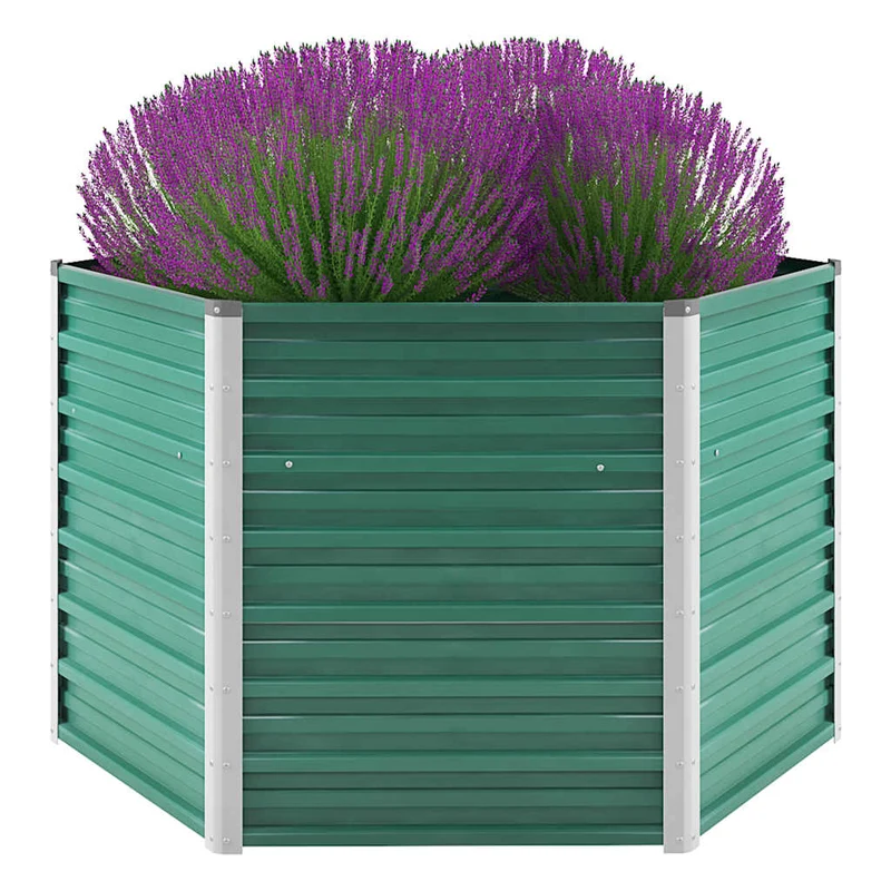 Arriate De Jardín De Acero Galvanizado Verde 129x129x77 Cm