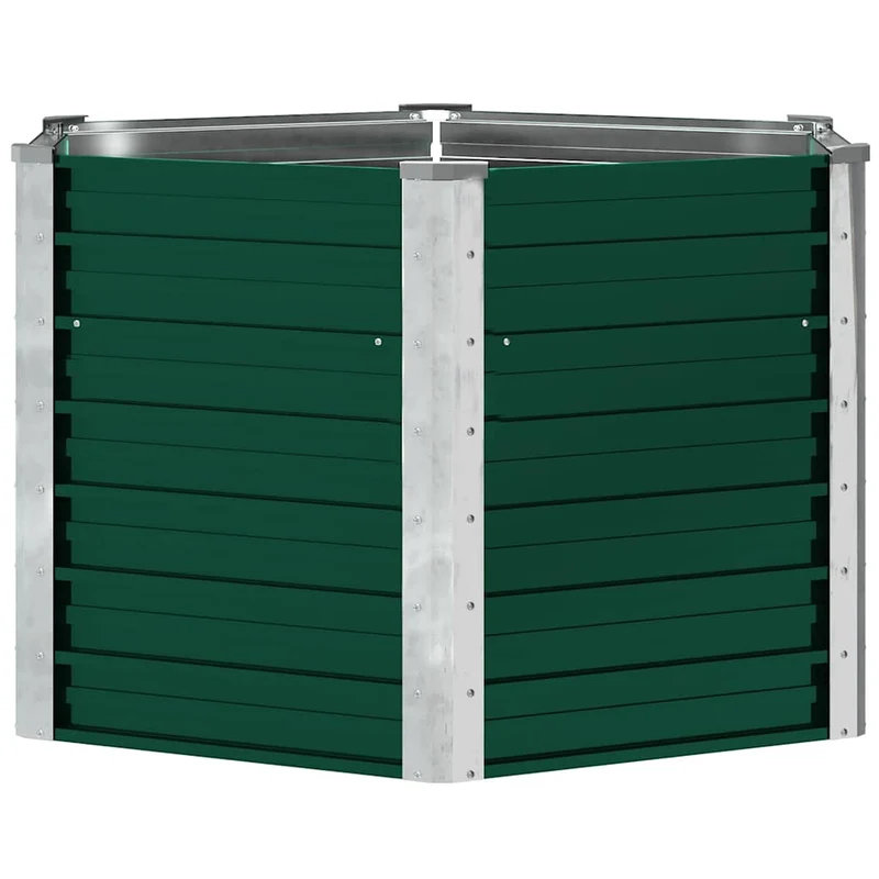 Arriate De Jardín De Acero Galvanizado Verde 129x129x77 Cm