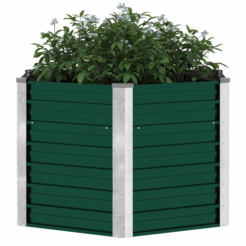 Arriate De Jardín De Acero Galvanizado Verde 129x129x77 Cm