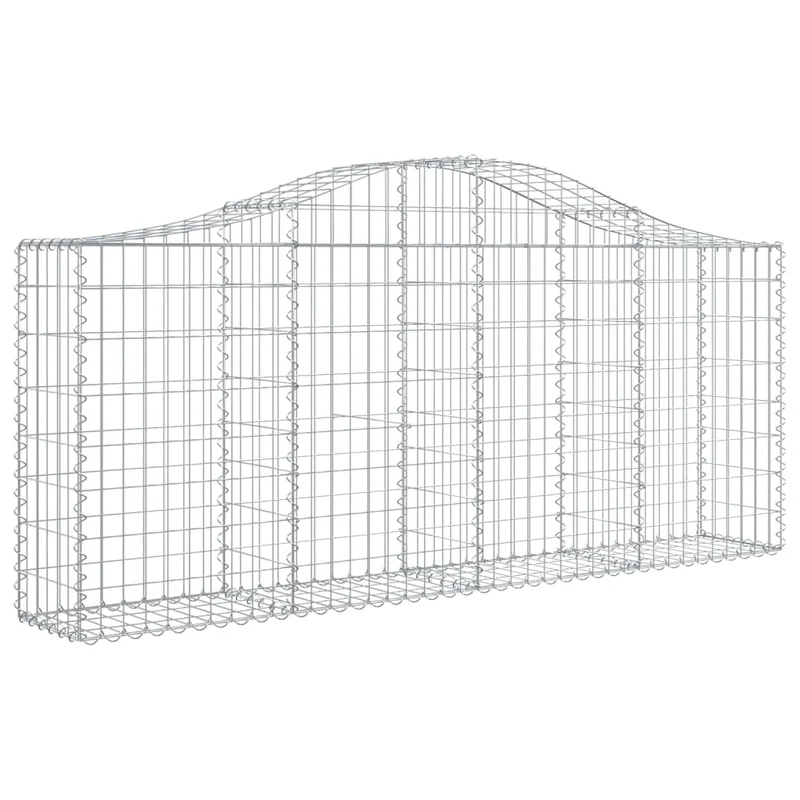 Cestas De Gaviones 7 Uds Forma De Arco Hierro 200x30x80/100 Cm