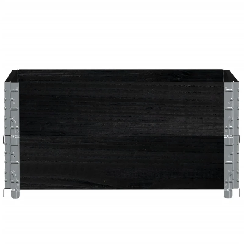 Jardinera De Madera Maciza De Pino Negro 80x60 Cm