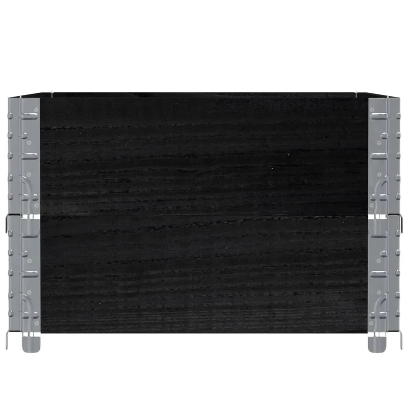 Jardinera De Madera Maciza De Pino Negro 80x60 Cm