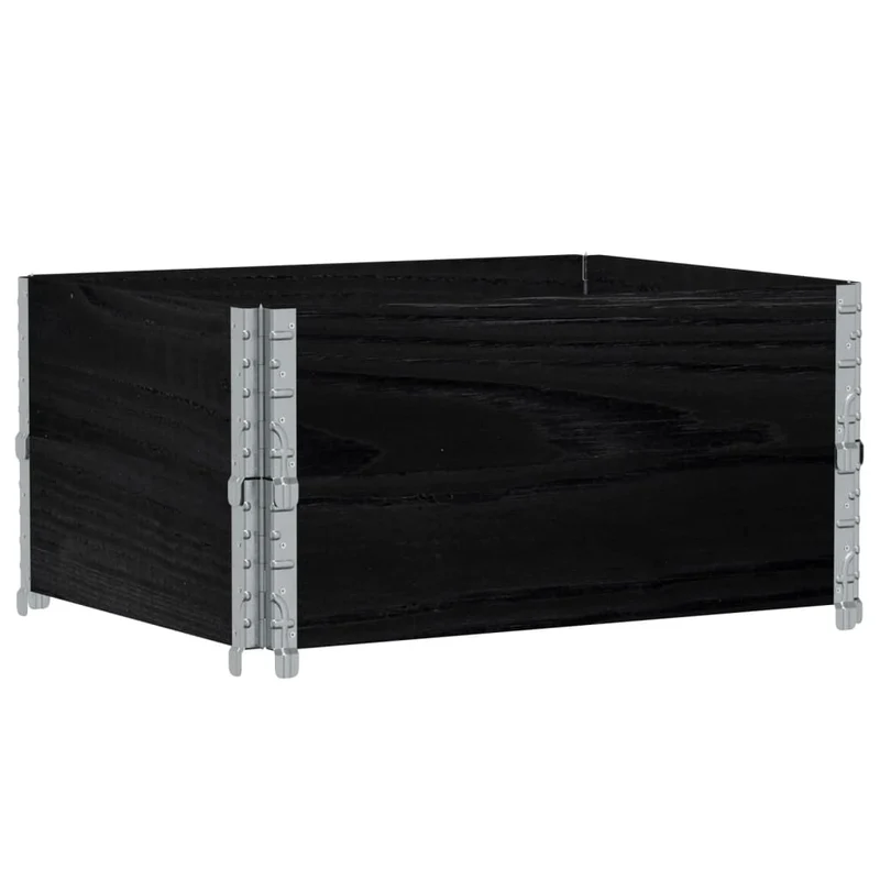 Jardinera De Madera Maciza De Pino Negro 80x60 Cm
