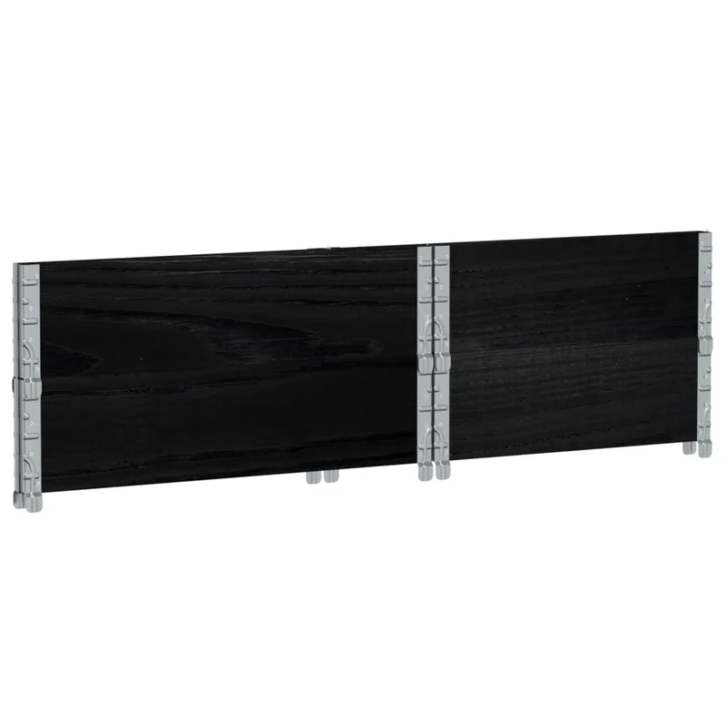 Jardinera De Madera Maciza De Pino Negro 80x60 Cm