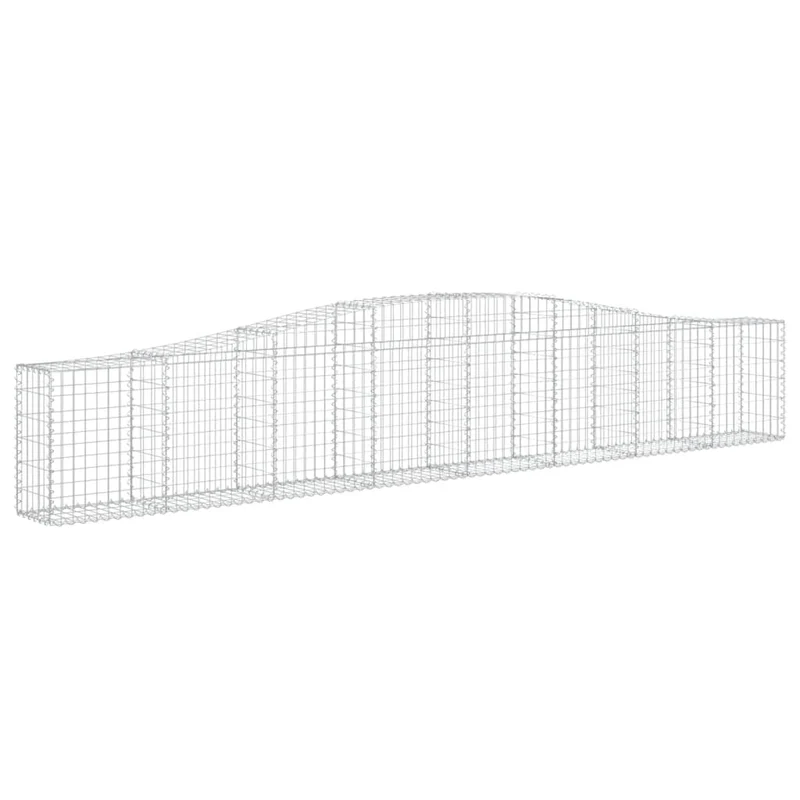 Cestas De Gaviones 9 Uds Forma De Arco Hierro 400x30x60/80 Cm