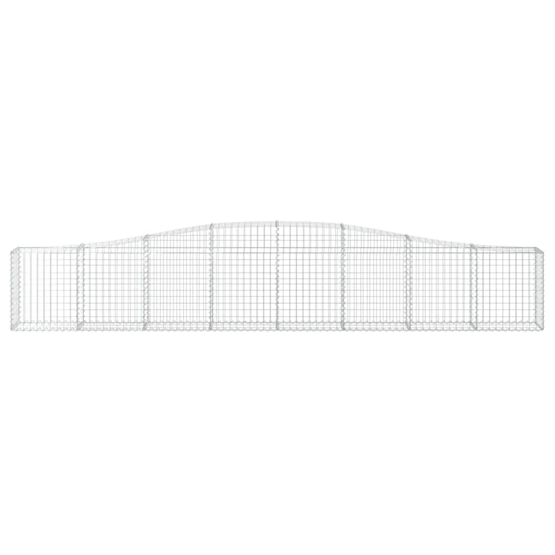 Cestas De Gaviones 9 Uds Forma De Arco Hierro 400x30x60/80 Cm