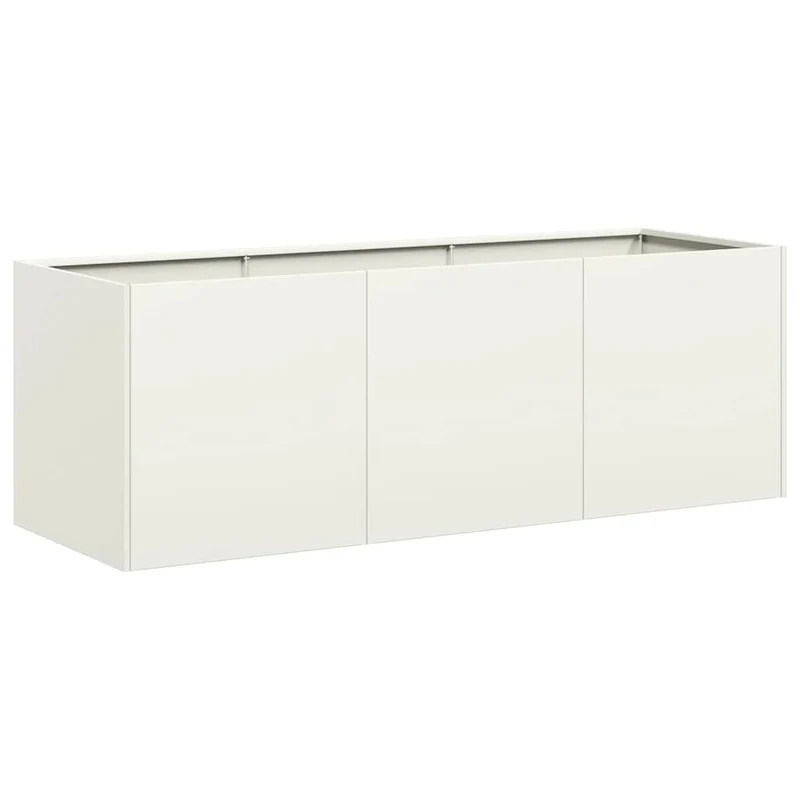 Jardinera De Acero Laminado En Frío Blanco 120x40x40 Cm