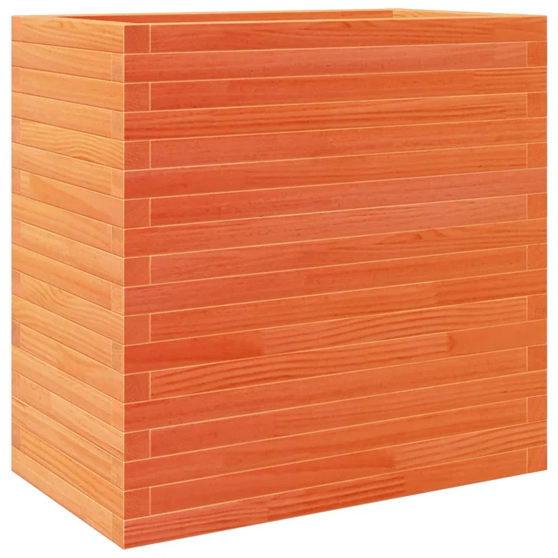 Jardinera Madera Maciza De Pino Marrón Cera 70x40x68,5 Cm