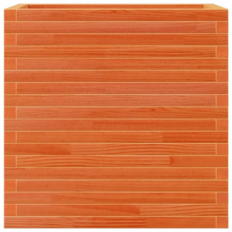 Jardinera Madera Maciza De Pino Marrón Cera 70x40x68,5 Cm