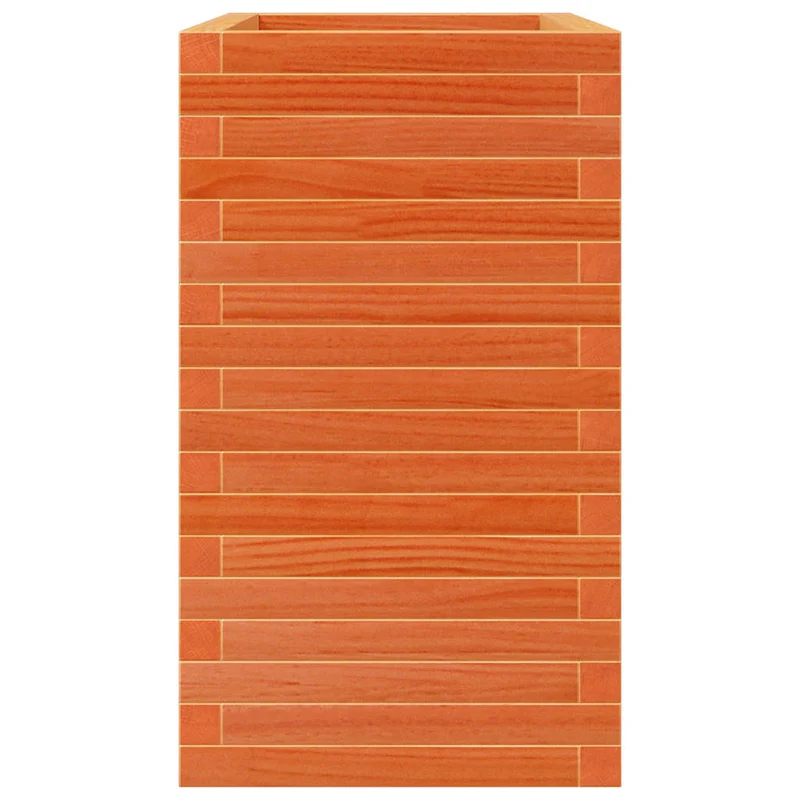 Jardinera Madera Maciza De Pino Marrón Cera 70x40x68,5 Cm