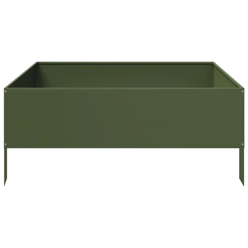 Arriate De Acero Verde Oliva 100x100x25 Cm