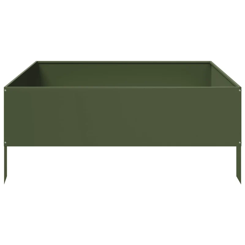Arriate De Acero Verde Oliva 100x100x25 Cm