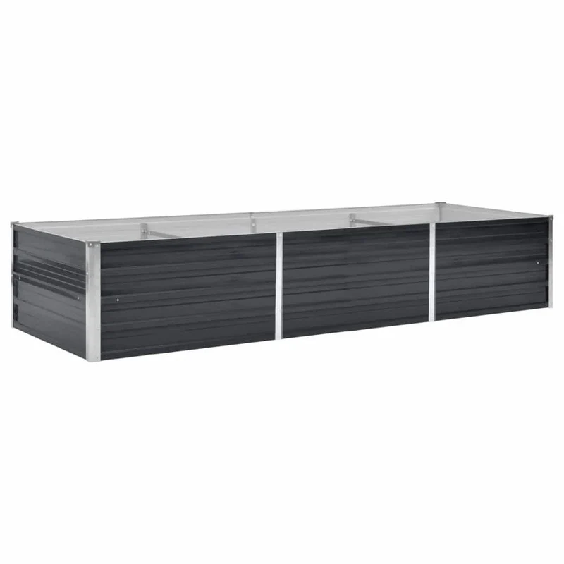 Arriate De Acero Galvanizado Gris Antracita 240x80x45 Cm
