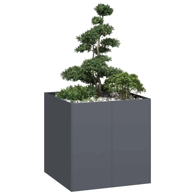 Jardinera Acero Gris Antracita 80x80x80 Cm