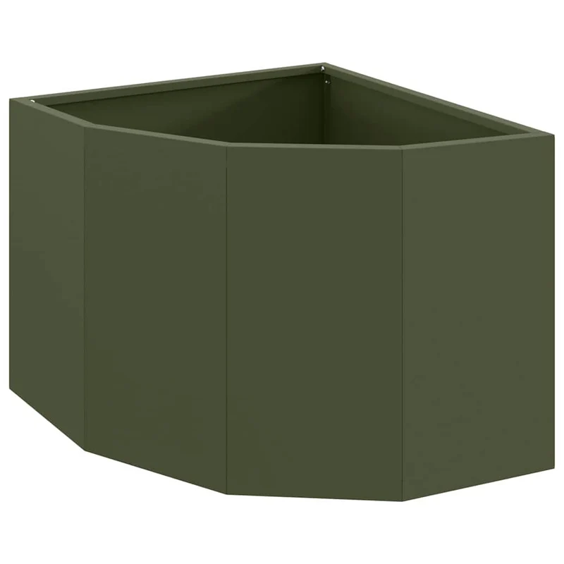 Macetero De Esquina Verde Oliva 45 X 45 X 35 Cm Acero