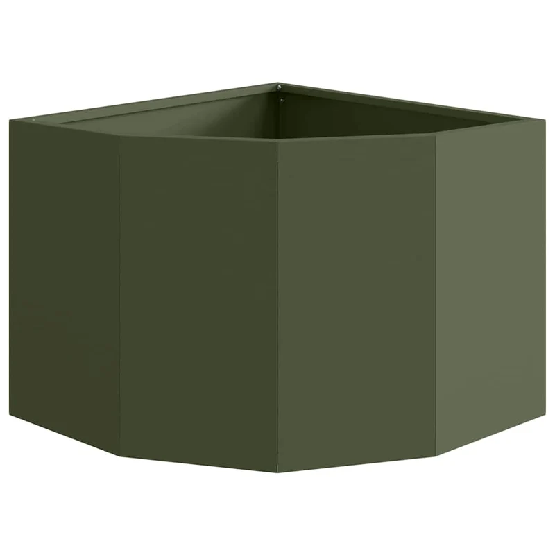 Macetero De Esquina Verde Oliva 45 X 45 X 35 Cm Acero