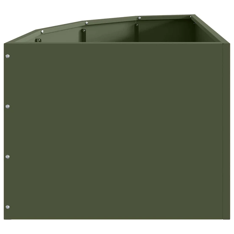 Macetero De Esquina Verde Oliva 45 X 45 X 35 Cm Acero