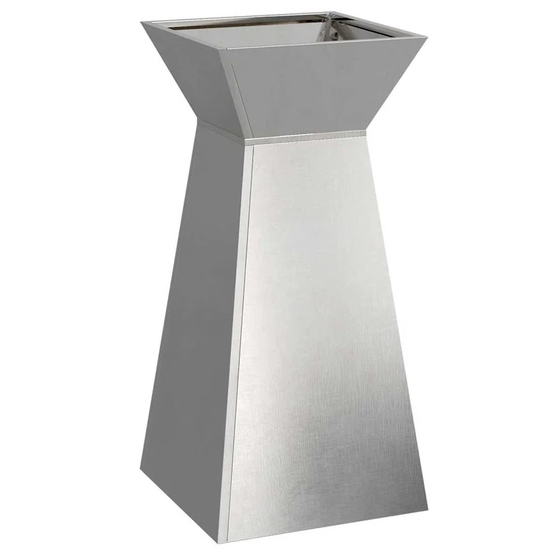 Maceta Pilar 2 Uds. Plateado 35 X 35 X 73 Cm Acero Inoxidable