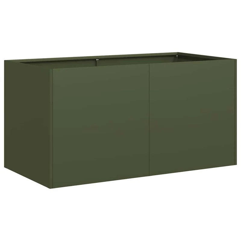 Jardinera De Acero Laminado En Frío Verde Oliva 80x40x40 Cm