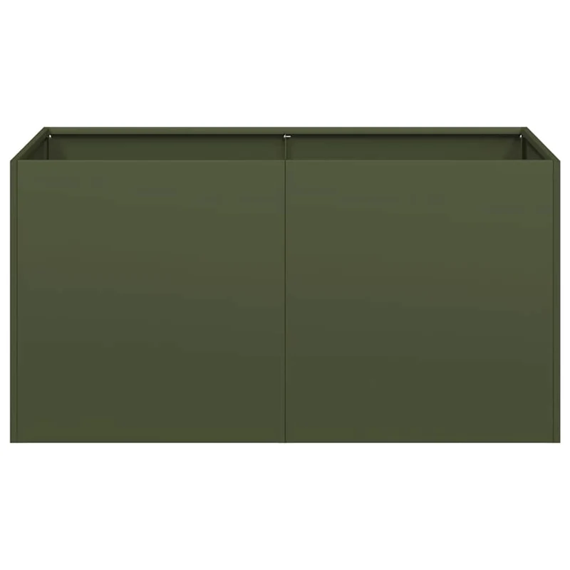 Jardinera De Acero Laminado En Frío Verde Oliva 80x40x40 Cm