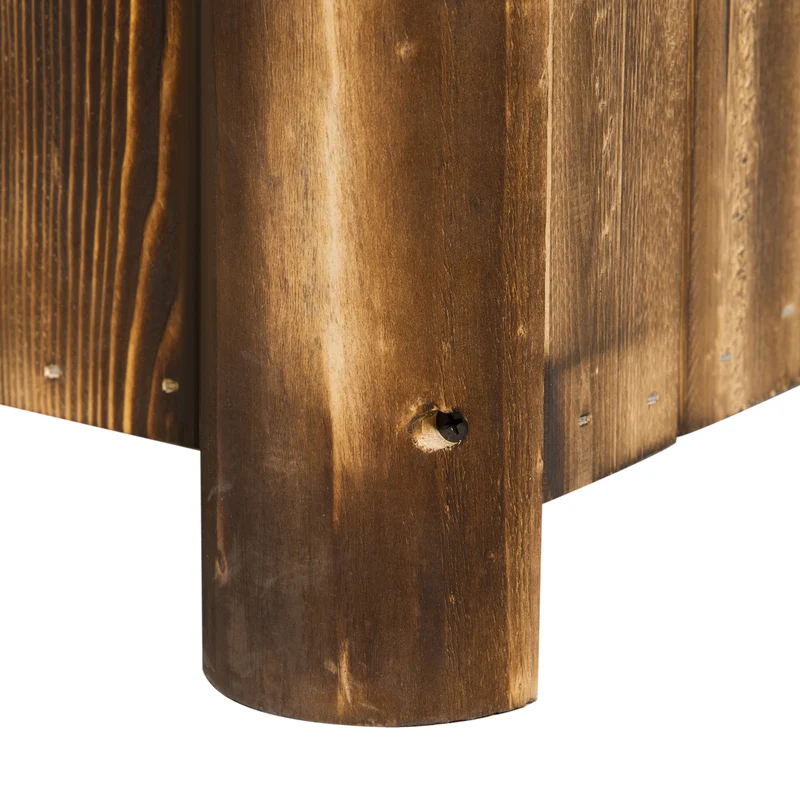 Outsunny Jardinera De Madera Arriate De Jardín Con 4 Patas 70x35x30 Cm Natural