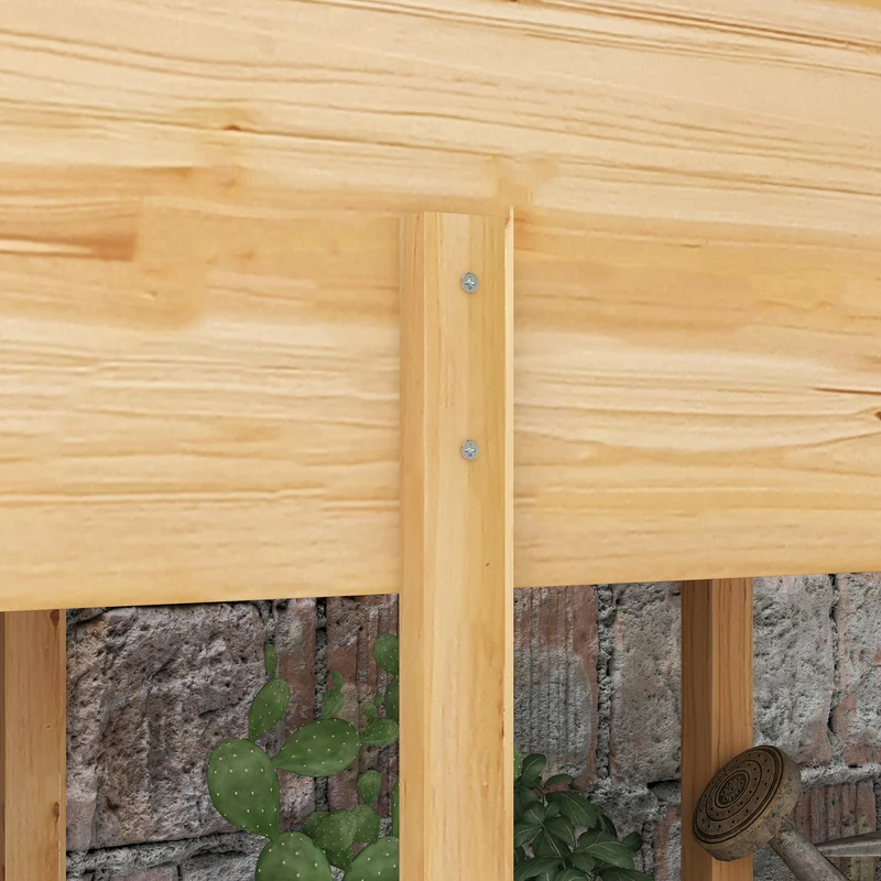 Outsunny Mesa De Cultivo De Madera 115x55x80 Cm Con Tela No Tejida Natural