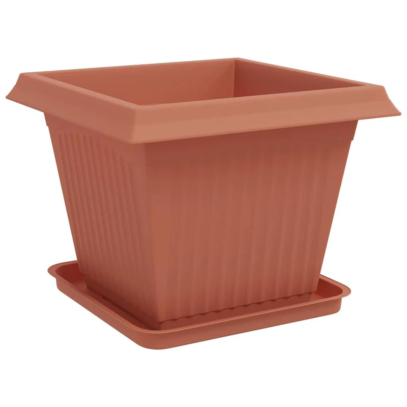 Macetas 24 Uds. Rojo Ladrillo Plástico