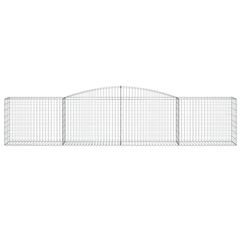 Cestas De Gaviones 7 Uds Forma De Arco Hierro 400x50x80/100 Cm