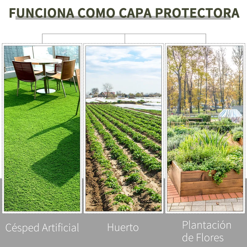 Outsunny Rollo De Malla Geotextil 1x50 M Malla De Jardín Contra Malas Hierbas
