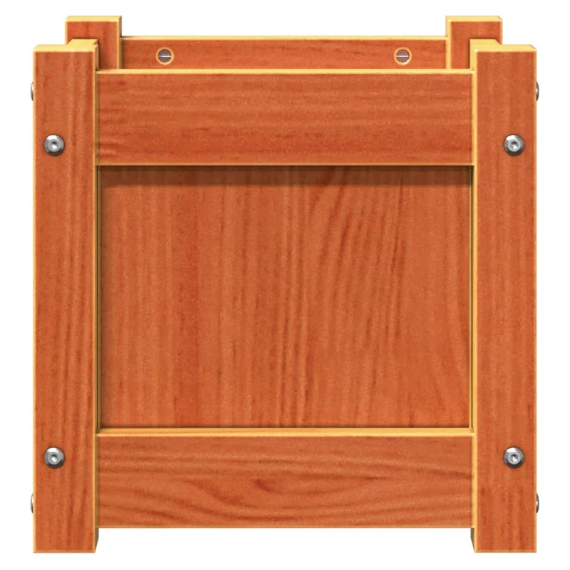 Jardinera Exterior Madera Maciza Pino Marrón Cera 31x31x31 Cm