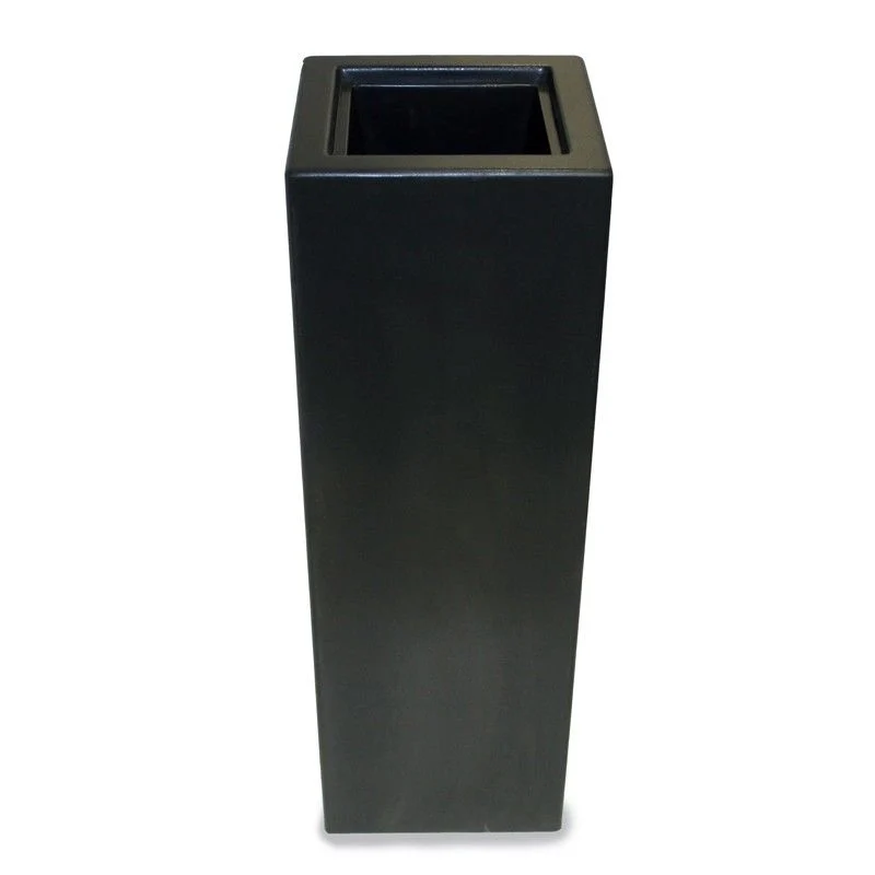 GARDRA Jardinière en polyester grise noire avec bac intérieur 40x40x100 cm RAL 7021