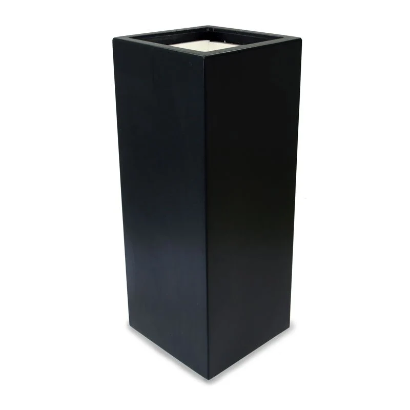 GARDRA Jardinière en polyester grise noire 40x40x100 cm RAL 7021