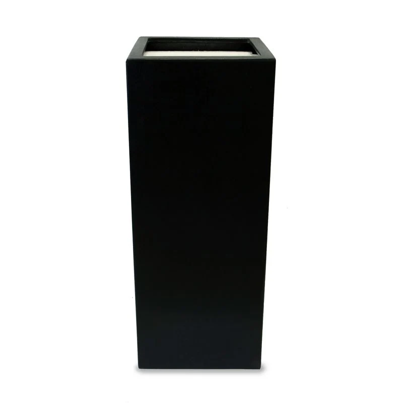 GARDRA Jardinière en polyester grise noire 40x40x100 cm RAL 7021