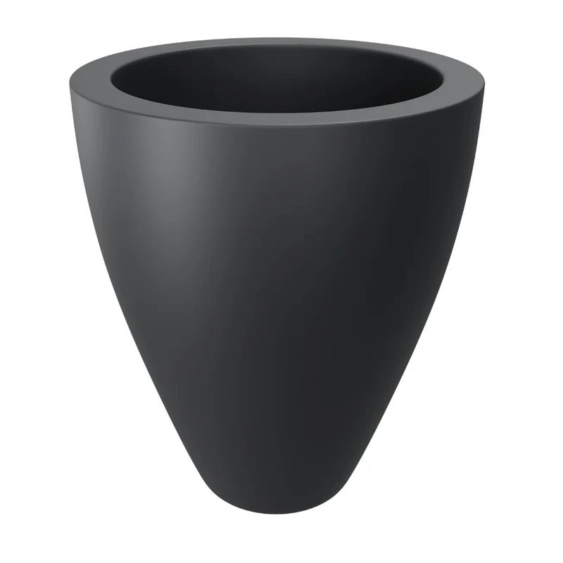 GARDRA Jardinière en polyester grise noire Ø 80x100 cm RAL 7021