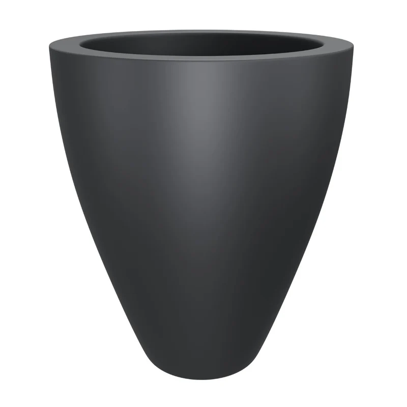 GARDRA Jardinière en polyester grise noire Ø 68x80 cm RAL 7021