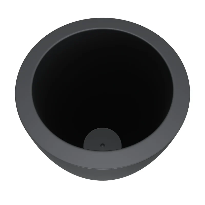 GARDRA Jardinière en polyester grise noire Ø 51x59 cm RAL 7021