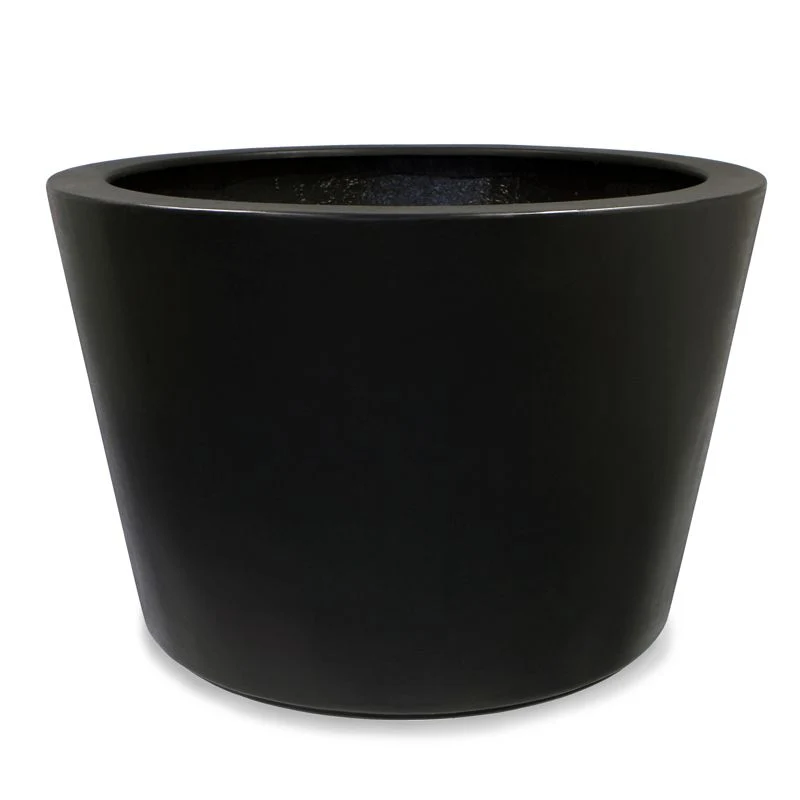 GARDRA Jardinière en polyester grise noire Ø 120x80 cm RAL 7021