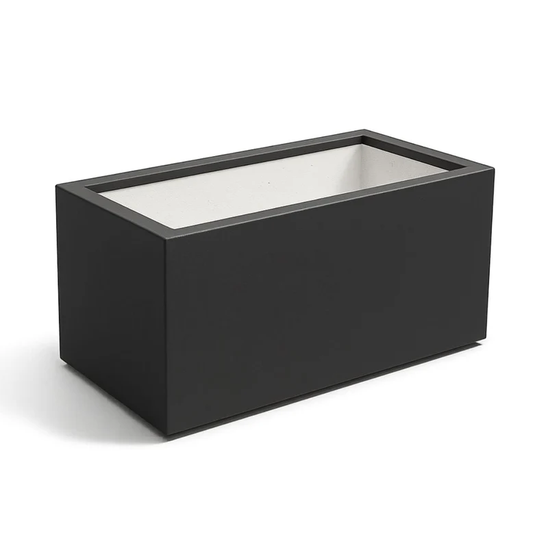 GARDRA Jardinière en polyester grise noire 100x50x50 cm RAL 7021