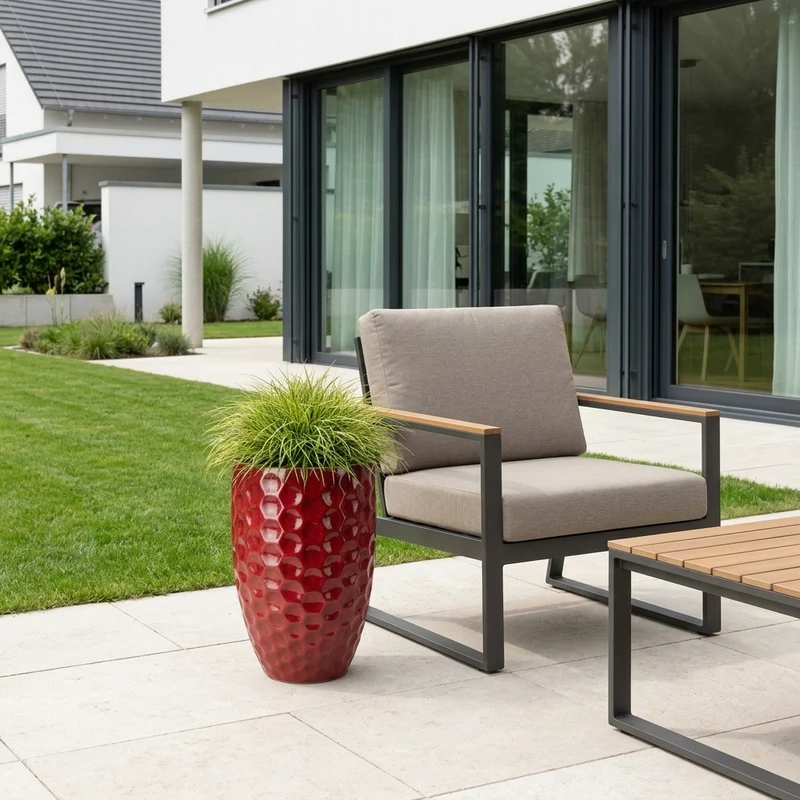 Pot MEROVEE 30x45cm rouge tropical