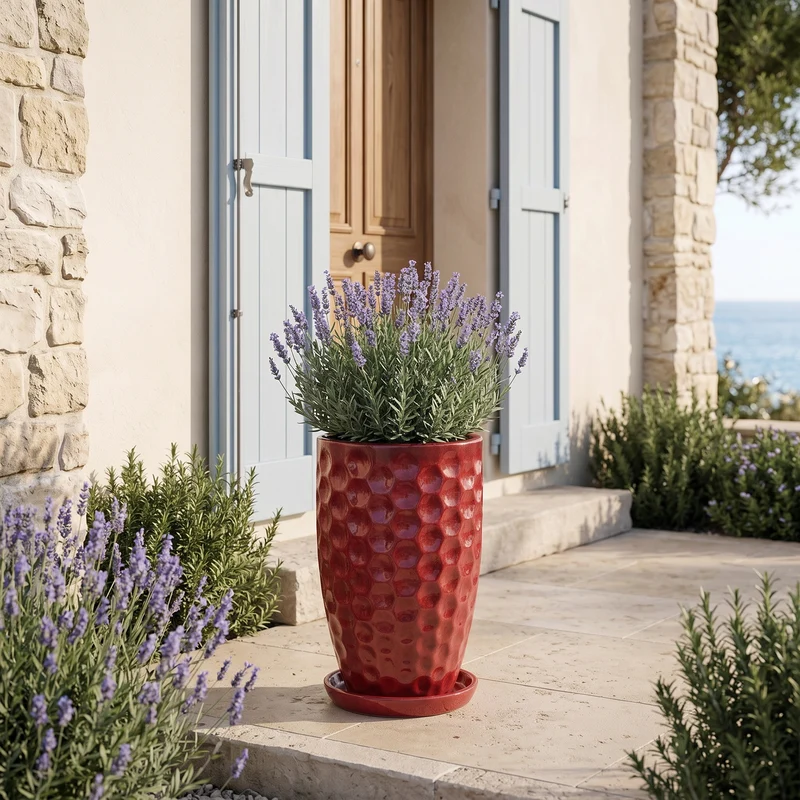 Pot MEROVEE 30x45cm rouge tropical