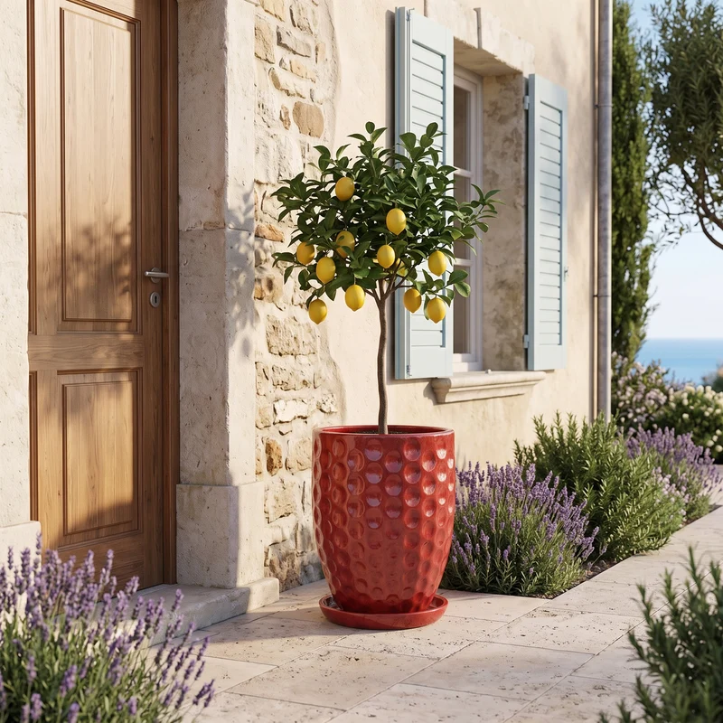 Pot MEROVEE 42x55cm rouge tropical
