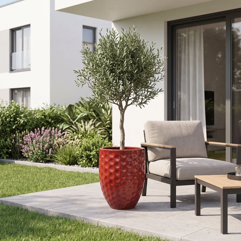 Pot MEROVEE 42x55cm rouge tropical