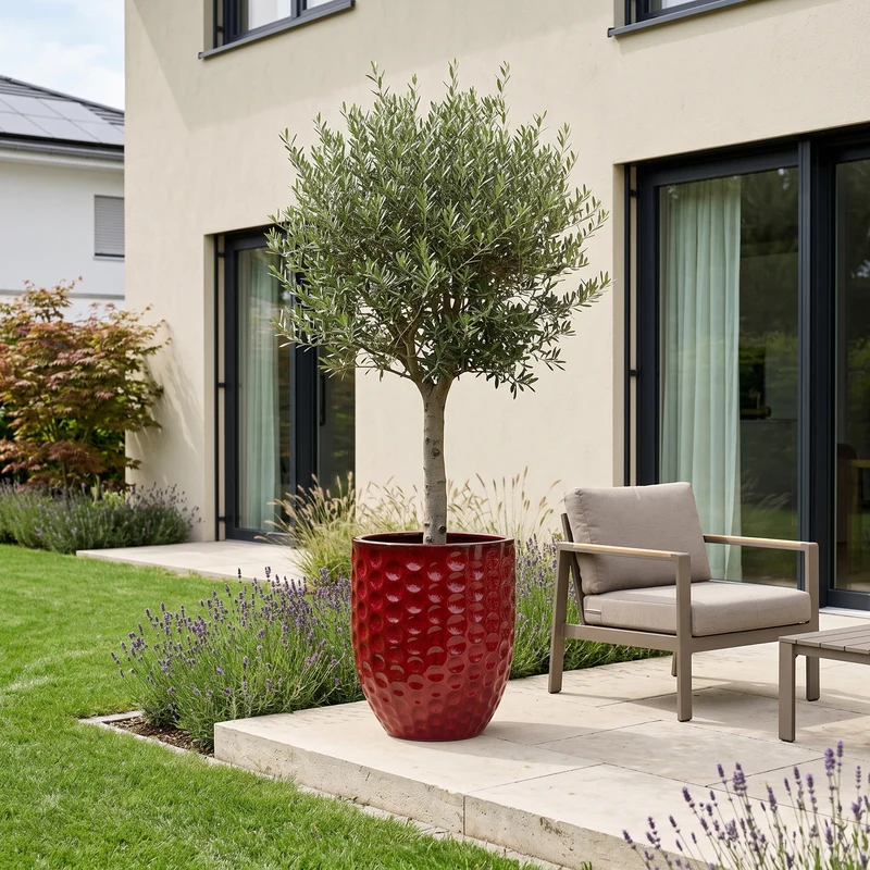 Pot MEROVEE 55x65cm rouge tropical