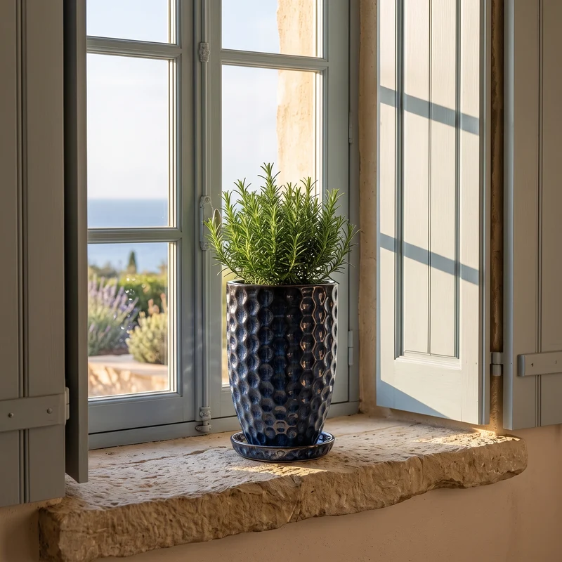 Pot MEROVEE 23x35cm bleu abysse