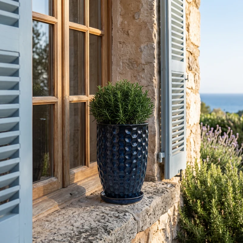 Pot MEROVEE 23x35cm bleu abysse