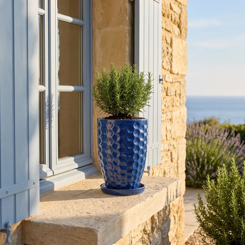 Pot MEROVEE 23x35cm bleu azur