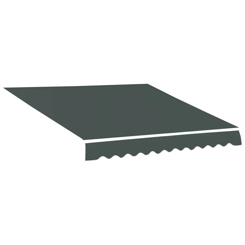 Outsunny Techo de Repuesto para Toldo, 382x240 cm, Lona para Toldo con Dobladillo, Protección UV, Impermeable, Tela de Repuesto para Patio, Terraza, Jardín, Balcón, Gris