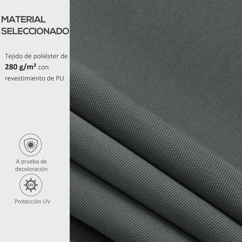 Outsunny Techo de Repuesto para Toldo, 382x240 cm, Lona para Toldo con Dobladillo, Protección UV, Impermeable, Tela de Repuesto para Patio, Terraza, Jardín, Balcón, Gris