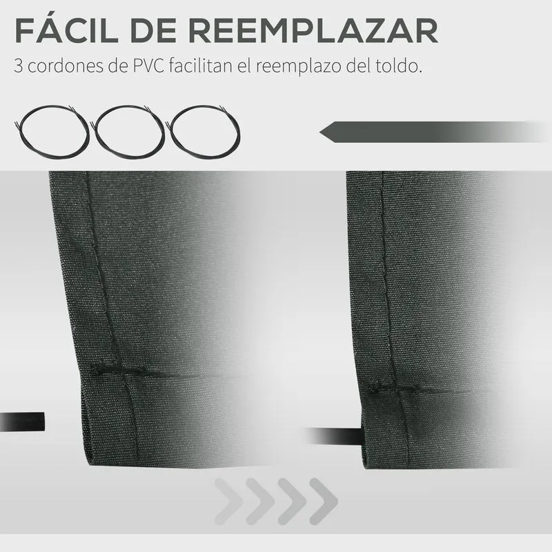 Outsunny Techo de Repuesto para Toldo, 382x240 cm, Lona para Toldo con Dobladillo, Protección UV, Impermeable, Tela de Repuesto para Patio, Terraza, Jardín, Balcón, Gris