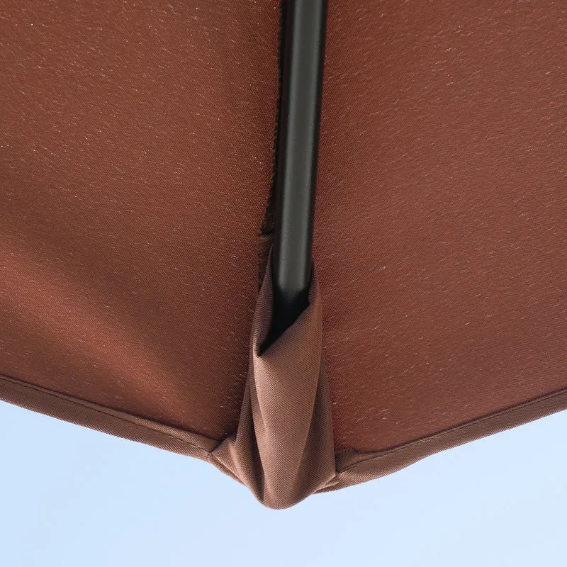 Outsunny Sombrilla de Pared de Jardín 200x190x240 cm Parasol de Terraza con Manivela Poste de Acero y Base Cruzada Anti-UV para Terraza Balcón Café